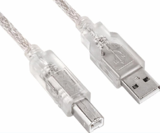 ASTROTEK USB 2.0 Printer Cable 5m - Type A Male to Type B Male Transparent Colour CBUSBAB5M.