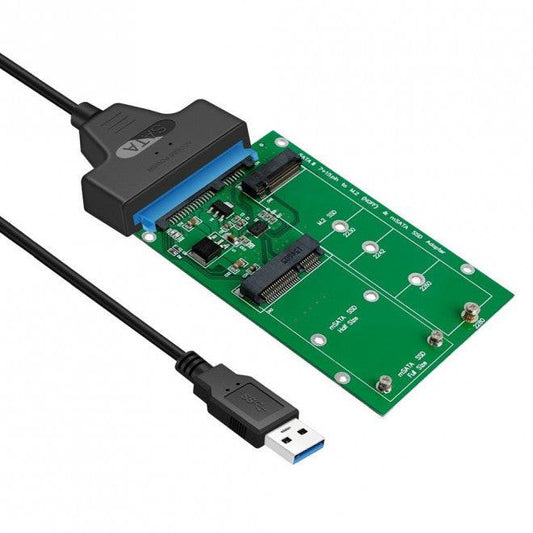 SIMPLECOM SA221 USB 3.0 to mSATA + NGFF M.2 (B Key) SSD 2 in 1 Combo Adapter.
