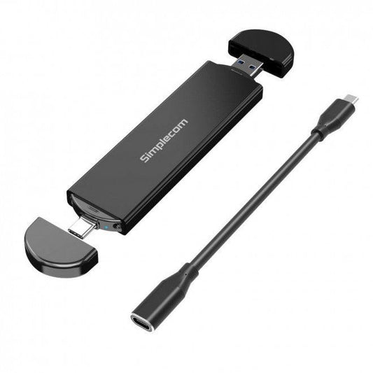 SIMPLECOM SE522 NVMe / SATA M.2 SSD to USB 3.2 Gen 2 Dual USB Connector Enclosure.