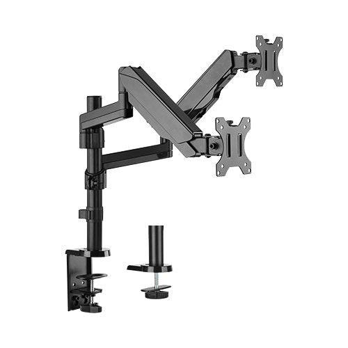 Brateck Dual Minitor Full Extension Gas Spring Dual Monitor Arm independent Arms Fit Most 17'-32' Monitors Up to 8kg per screen.