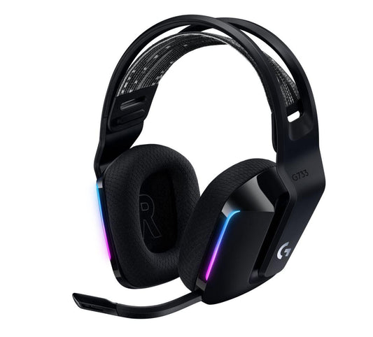 Logitech G733 Lightspeed Wireless RGB Gaming Headset Black USB, Frequency Response: 20 Hz-20 KHz - Detchable Cardioid Unidirectional Microphone.