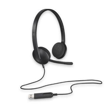 Logitech H340 Plug-and-Play USB headset with Noise Cancelling Microphone Comfort Design fro Windows Mac Chrome.
