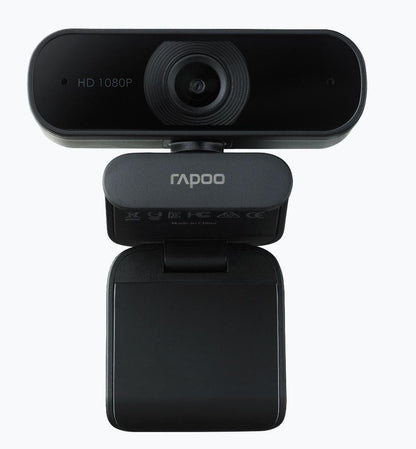 RAPOO C260 Webcam FHD 1080P/HD720P, USB 2.0 Compatible Win7/8/10, Mac OS X 10.6 or above, Chrome OS and Android V5.0 or above - Ideal for TEAMS, Zoom.