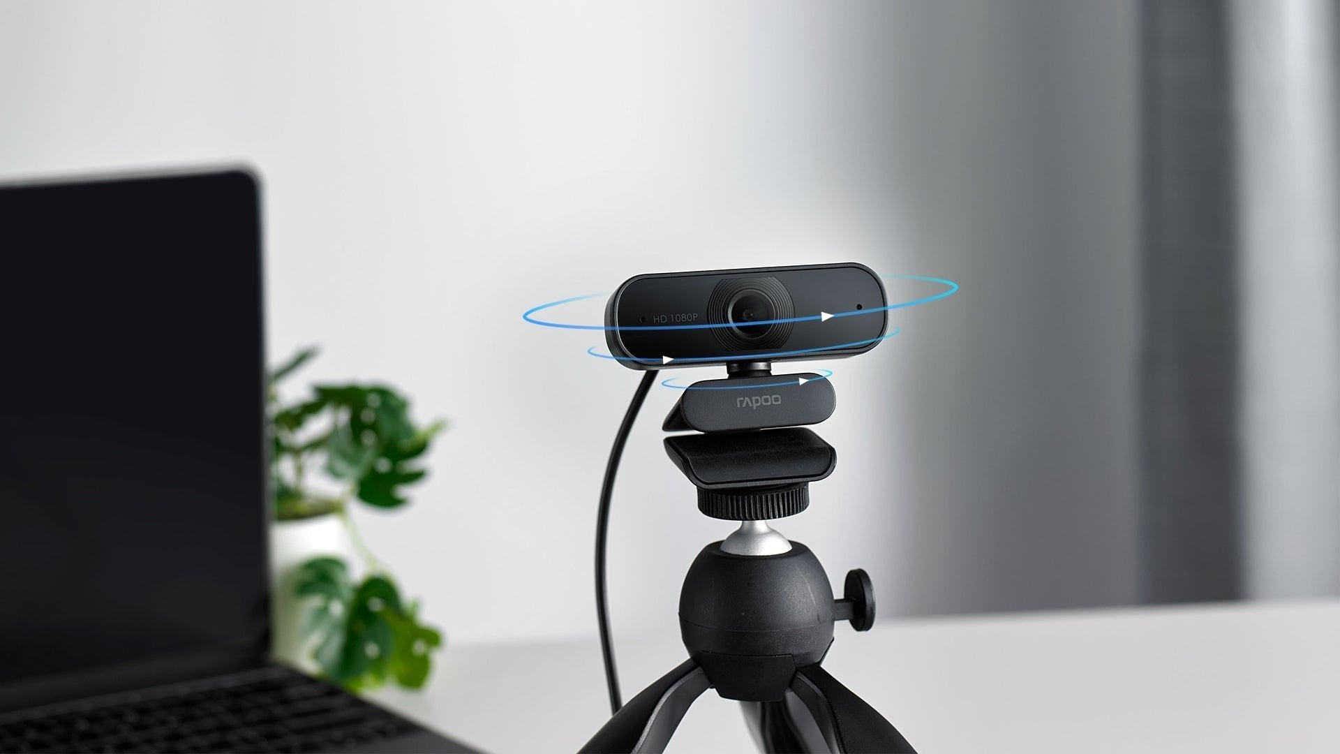 RAPOO C260 Webcam FHD 1080P/HD720P, USB 2.0 Compatible Win7/8/10, Mac OS X 10.6 or above, Chrome OS and Android V5.0 or above - Ideal for TEAMS, Zoom.
