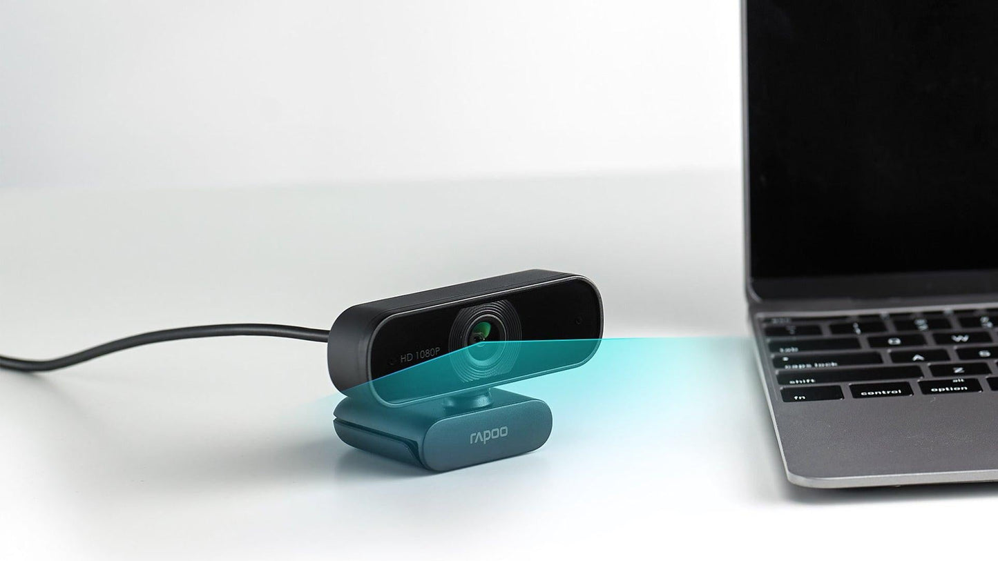 RAPOO C260 Webcam FHD 1080P/HD720P, USB 2.0 Compatible Win7/8/10, Mac OS X 10.6 or above, Chrome OS and Android V5.0 or above - Ideal for TEAMS, Zoom.