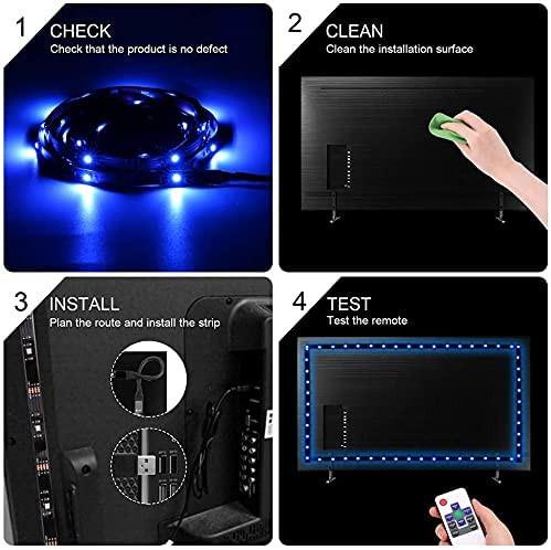 3M LED Strip Lights Rope Light for TV, Gaming and Computer (Lights Strip App with Remote Control).