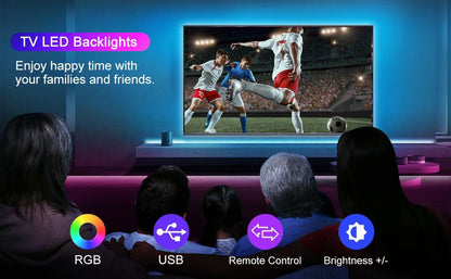 3M LED Strip Lights Rope Light for TV, Gaming and Computer (Lights Strip App with Remote Control).