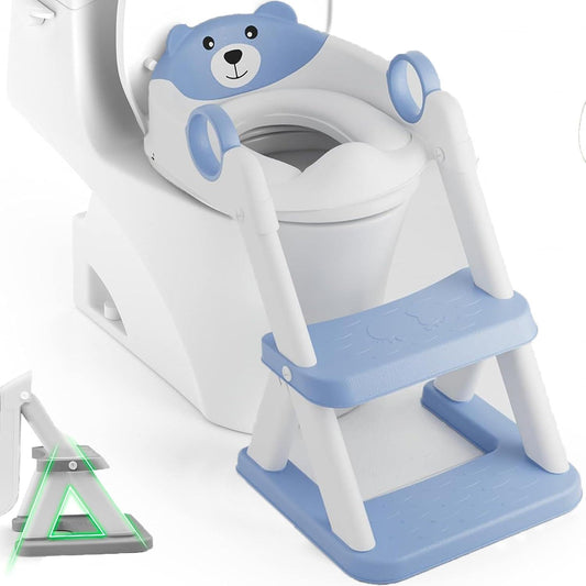 Potty Training Seat Ladder, Kids Boys Girls, Blue.