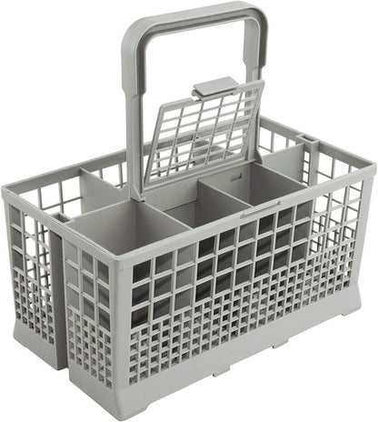 CARLA HOME 8 Slot Universal Dishwasher Cutlery Basket with Handle and Lid which Fits Most Brands (240mm X 135mm X 122mm).