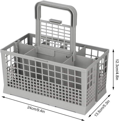 CARLA HOME 8 Slot Universal Dishwasher Cutlery Basket with Handle and Lid which Fits Most Brands (240mm X 135mm X 122mm).