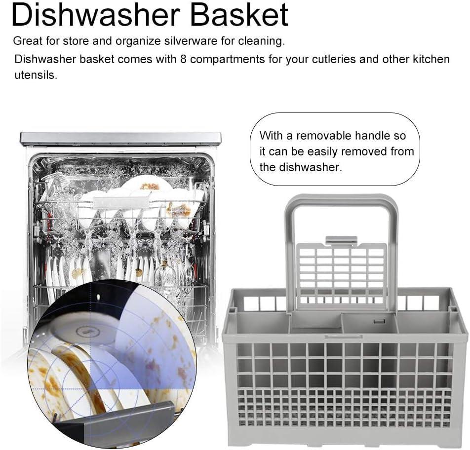 CARLA HOME 8 Slot Universal Dishwasher Cutlery Basket with Handle and Lid which Fits Most Brands (240mm X 135mm X 122mm).