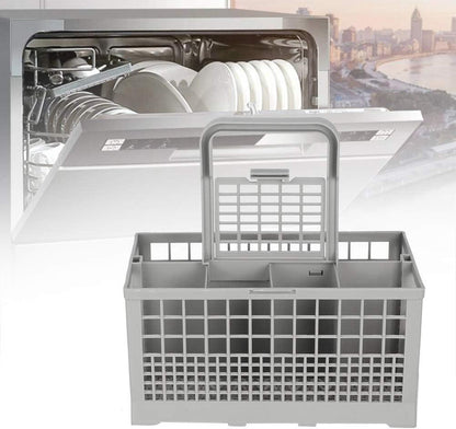 CARLA HOME 8 Slot Universal Dishwasher Cutlery Basket with Handle and Lid which Fits Most Brands (240mm X 135mm X 122mm).