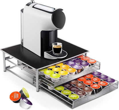 CARLA HOME K-Cup Coffee Pod Drawer for 72 Coffee Pods Storage for Home Kitchen Counter Organizer.