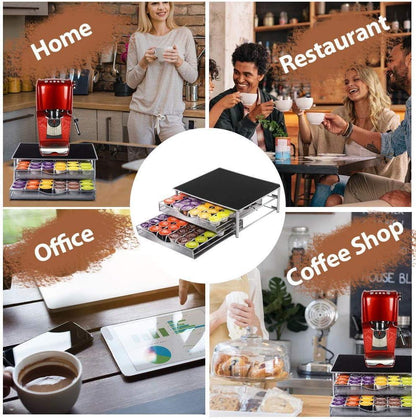 CARLA HOME K-Cup Coffee Pod Drawer for 72 Coffee Pods Storage for Home Kitchen Counter Organizer.