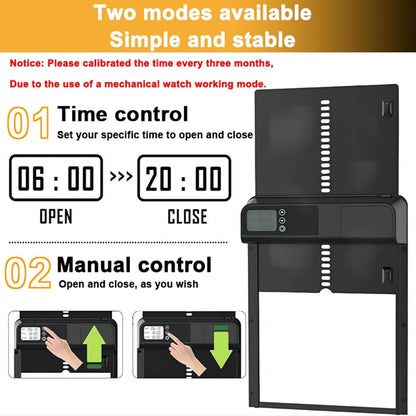 CARLA HOME Automatic Chicken Coop Door with Timer & LCD Screen, Anti-Pinch Safety, Easy Battery Operation & Weatherproof for Outdoor Coops.