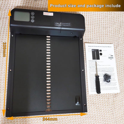 CARLA HOME Automatic Chicken Coop Door with Timer & LCD Screen, Anti-Pinch Safety, Easy Battery Operation & Weatherproof for Outdoor Coops.