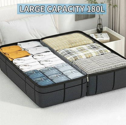 CARLA HOME 4-Pack 180L Extra Large Moving Storage Bags with Handles & Duty Zippered for Clothes, Travel, Space Saving & Camping