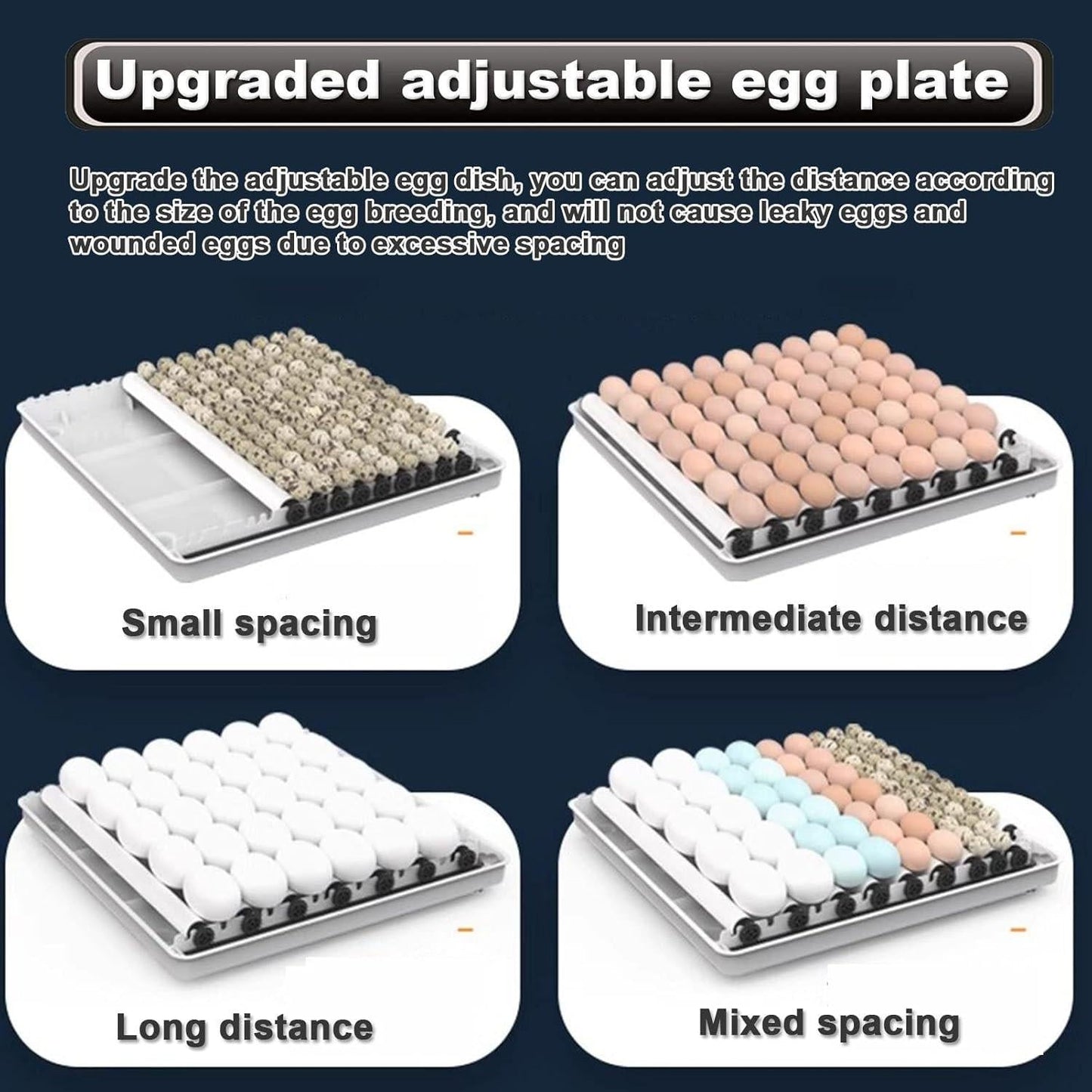 CARLA HOME 128 Egg Incubator with Automatic Turning, LED Display, Humidity & Temperature Control, Auto Water System & Built-in Egg Candler for Chicken, Duck, Quail, Goose.