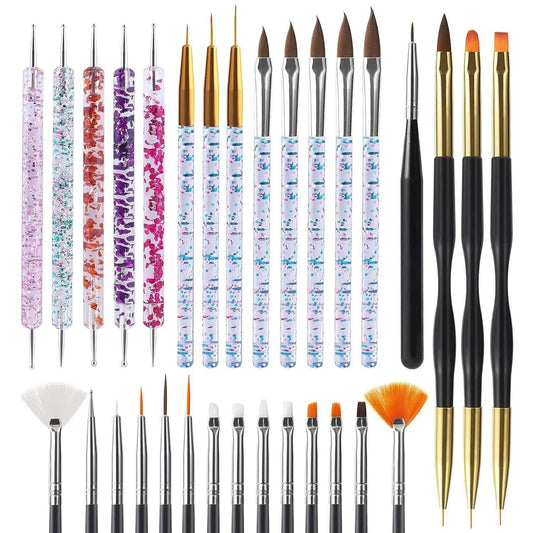 31Pcs Nail Art Brushes and Dotting Tools.