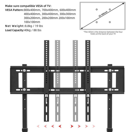 TV Stand Base Mount Bracket Swivel for 32-100 LED LCD.
