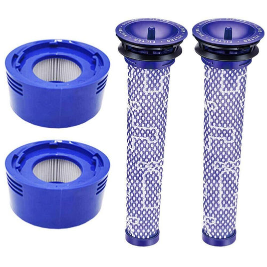 2-Pack Filter Kit for Dyson V7 V8 Absolute Animal Motorhead, 2 Pre + 2 Post Filters.