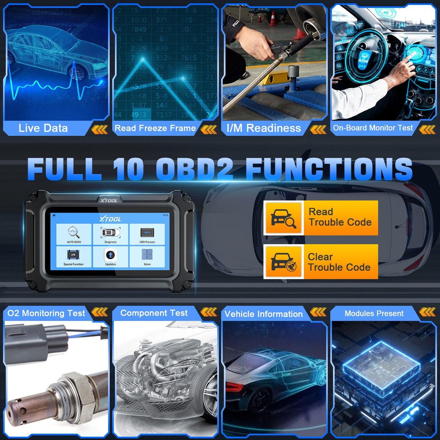 2025 D5 OBD2 Scanner ABS SRS Engine Diagnostic Tool.