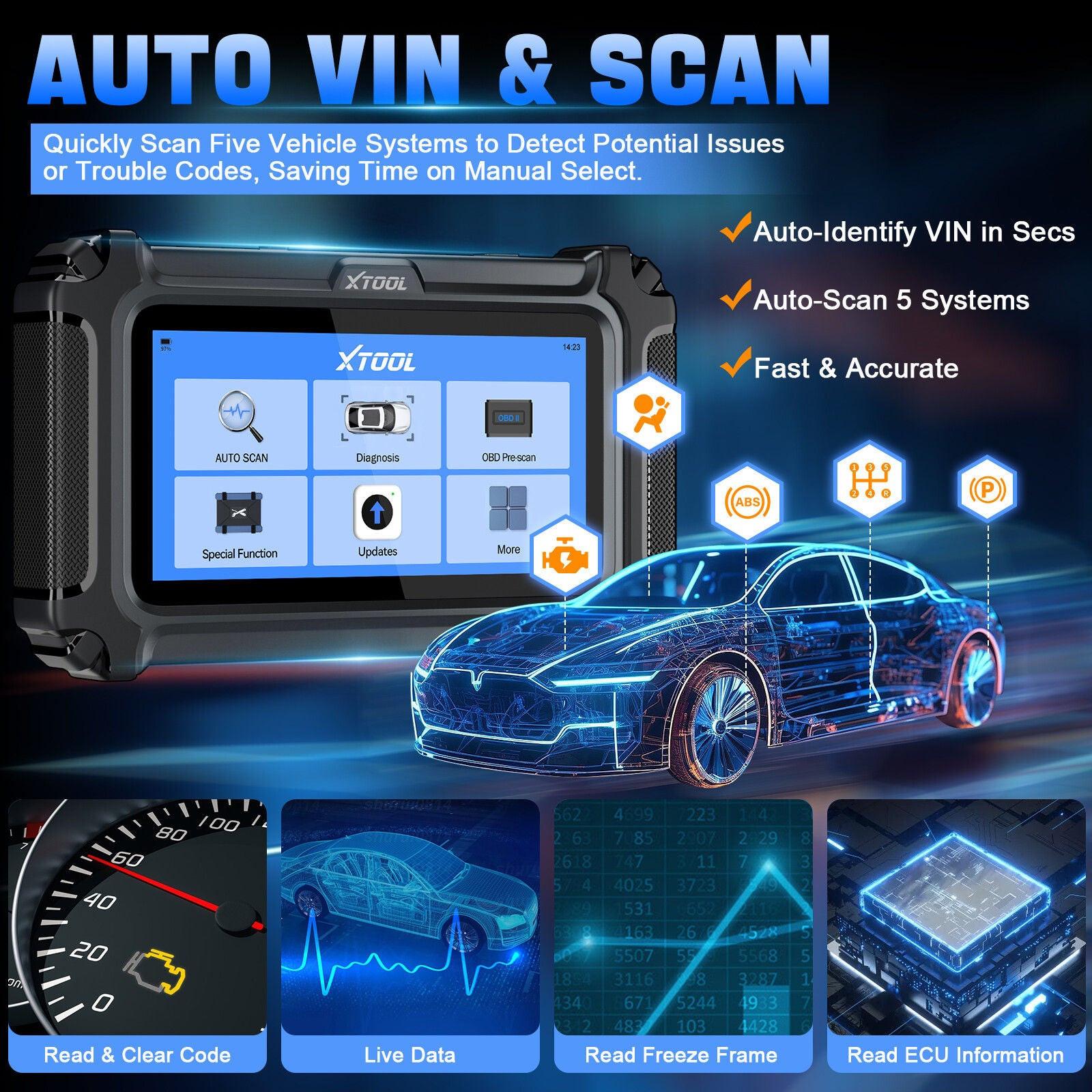 2025 D5 OBD2 Scanner ABS SRS Engine Diagnostic Tool.