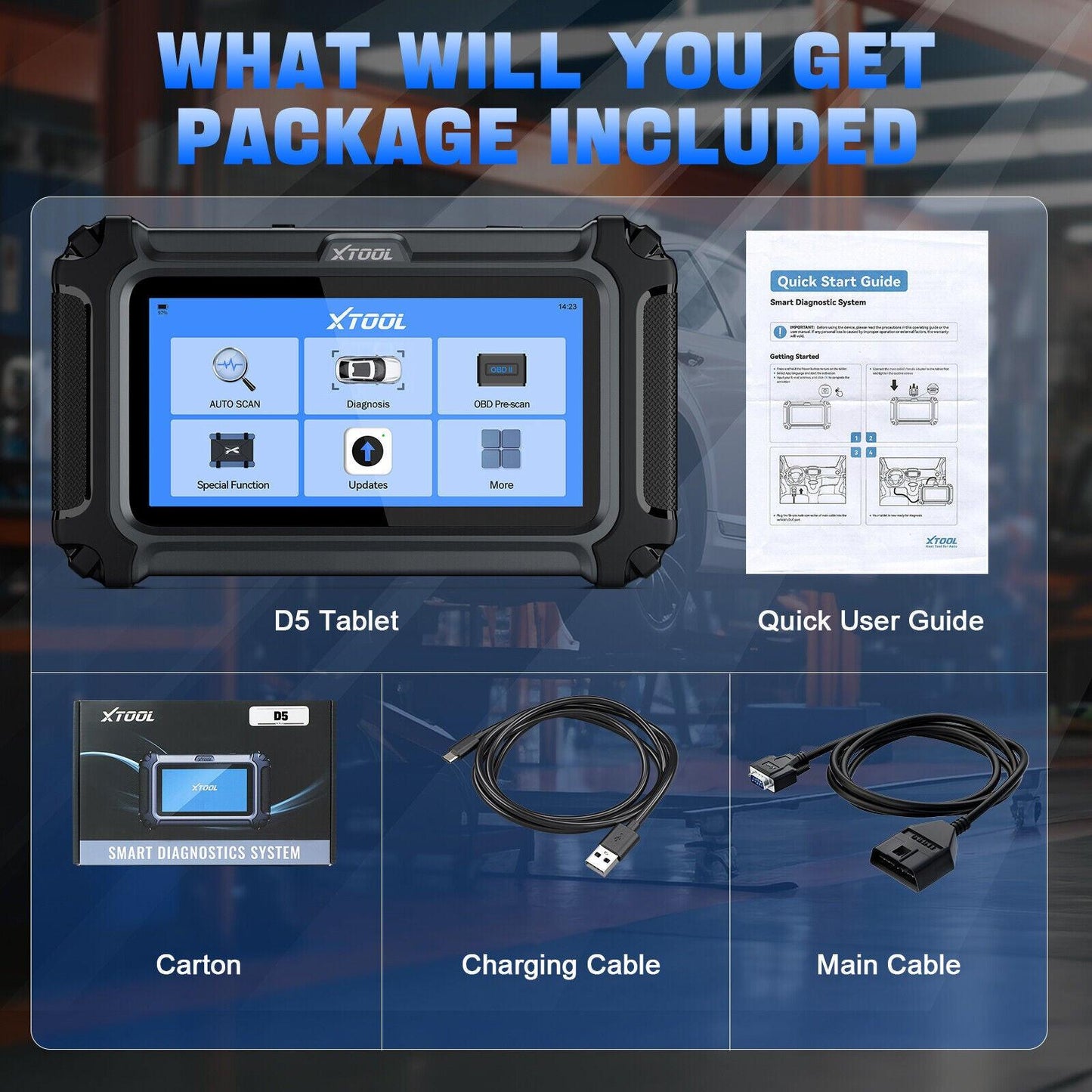 2025 D5 OBD2 Scanner ABS SRS Engine Diagnostic Tool.
