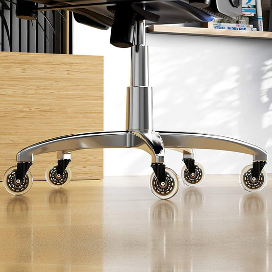 3 Swivel Rollerblade Chair Wheels, 7/16 Stem, All Floors - 5 Pack.