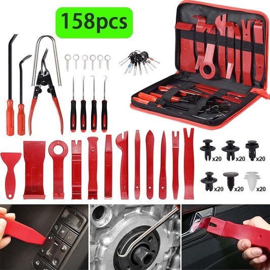 158pcs Car Trim Removal Tool Set Pry Bar Panel Door Interior Kit.