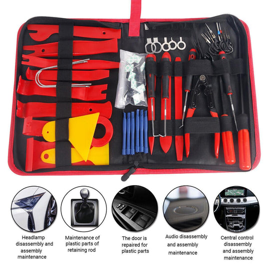 65pcs Car Trim Removal Tool Set Pry Bar Dash Kit.