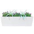 Metal Designer Planter Box 900 x 300 x 300mm Vibrant White.
