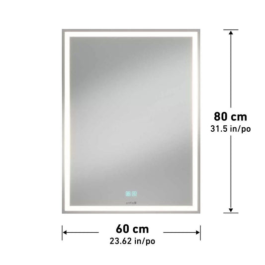 Aurea integrated led plug in wall mirror.