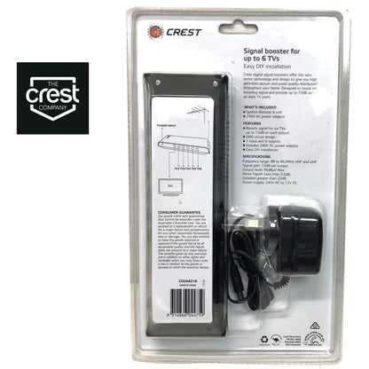 Crest UHF VHF Digital TV Signal Splitter Distributor 6 Outputs.