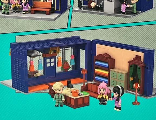 Kalos Spy X Family Forger Family's Adventure Building Block Set Tailor Shop.