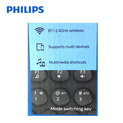 Philips Wireless Compact Keyboard BT 2.4Ghz Bluetooth Multi Device SPK6624.