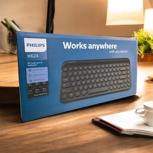 Philips Wireless Compact Keyboard BT 2.4Ghz Bluetooth Multi Device SPK6624.