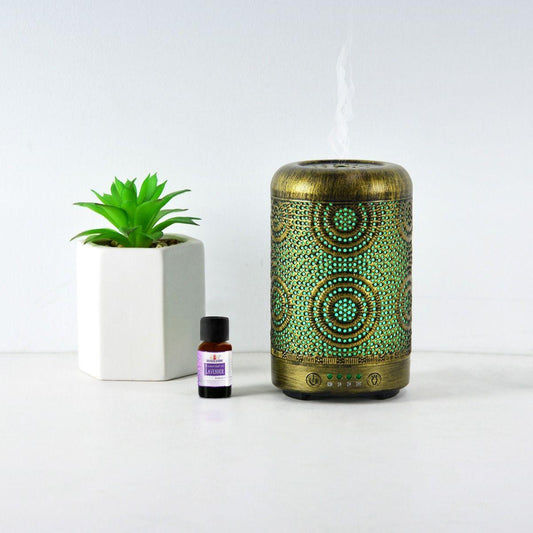 activiva 100ml Metal Essential Oil and Aroma Diffuser-Vintage Gold.