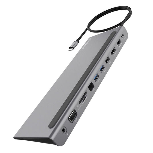 mbeat 11-in-1 Multiport USB-C Dock with HDMI, DisplayPort & VGA.