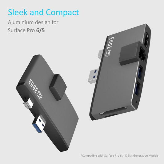 mbeat Edge Pro Multifunction USB- C Hub with LAN for Microsoft Surface Pro Gen 5/6.