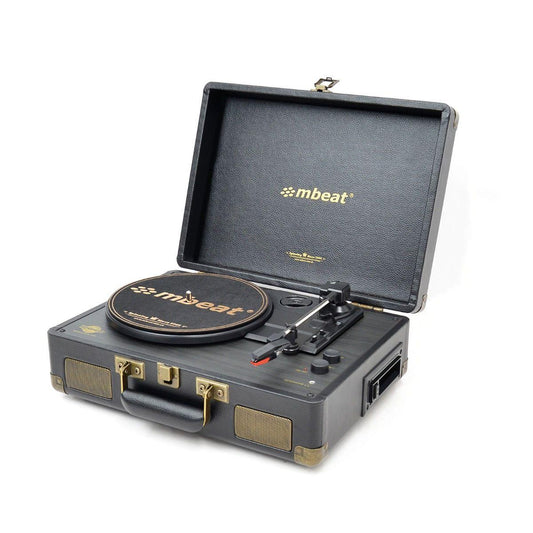 mbeat Uptown Retro Turntable and Cassette Player with Bluetooth Speakers.