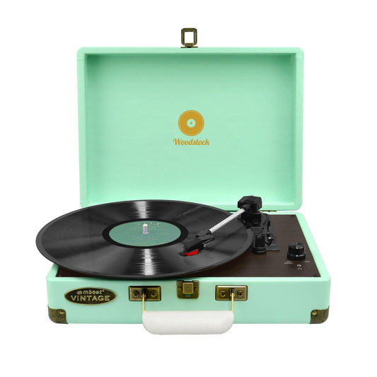 mbeat Woodstock Tiffany Blue Retro Turntable.