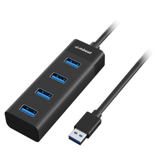 mbeat 4-Port USB 3.0 Hub - Black.