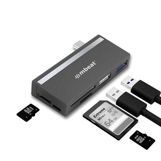 mbeat Essential 5-In-1 USB- C Hub ( USB hub 2.0, 3.0, SD/TF card reader ).