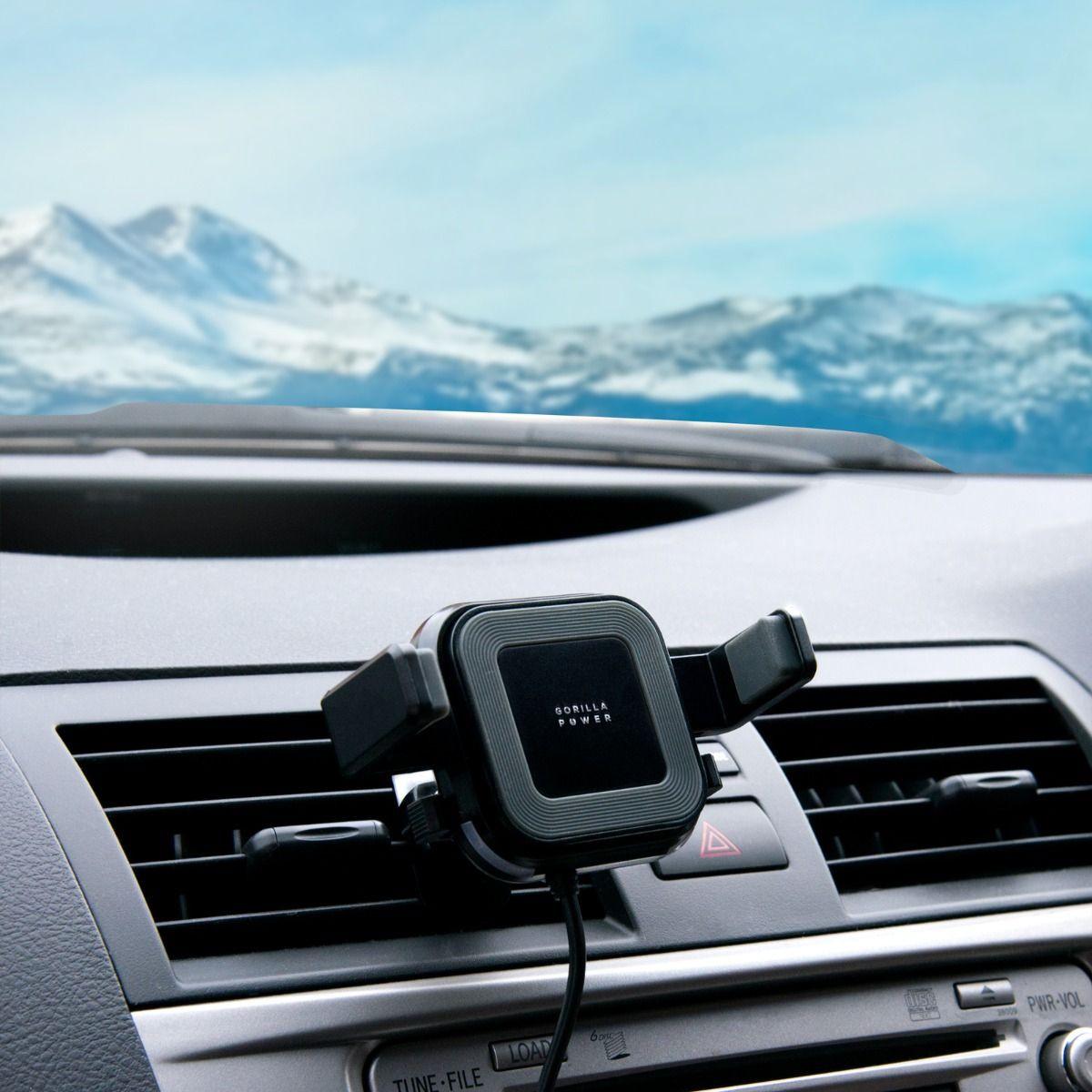 mbeat Gorilla Power 10W Wireless Car Charger With 2.4A USB Charging, Air Vent Clip & Windshield Stand.