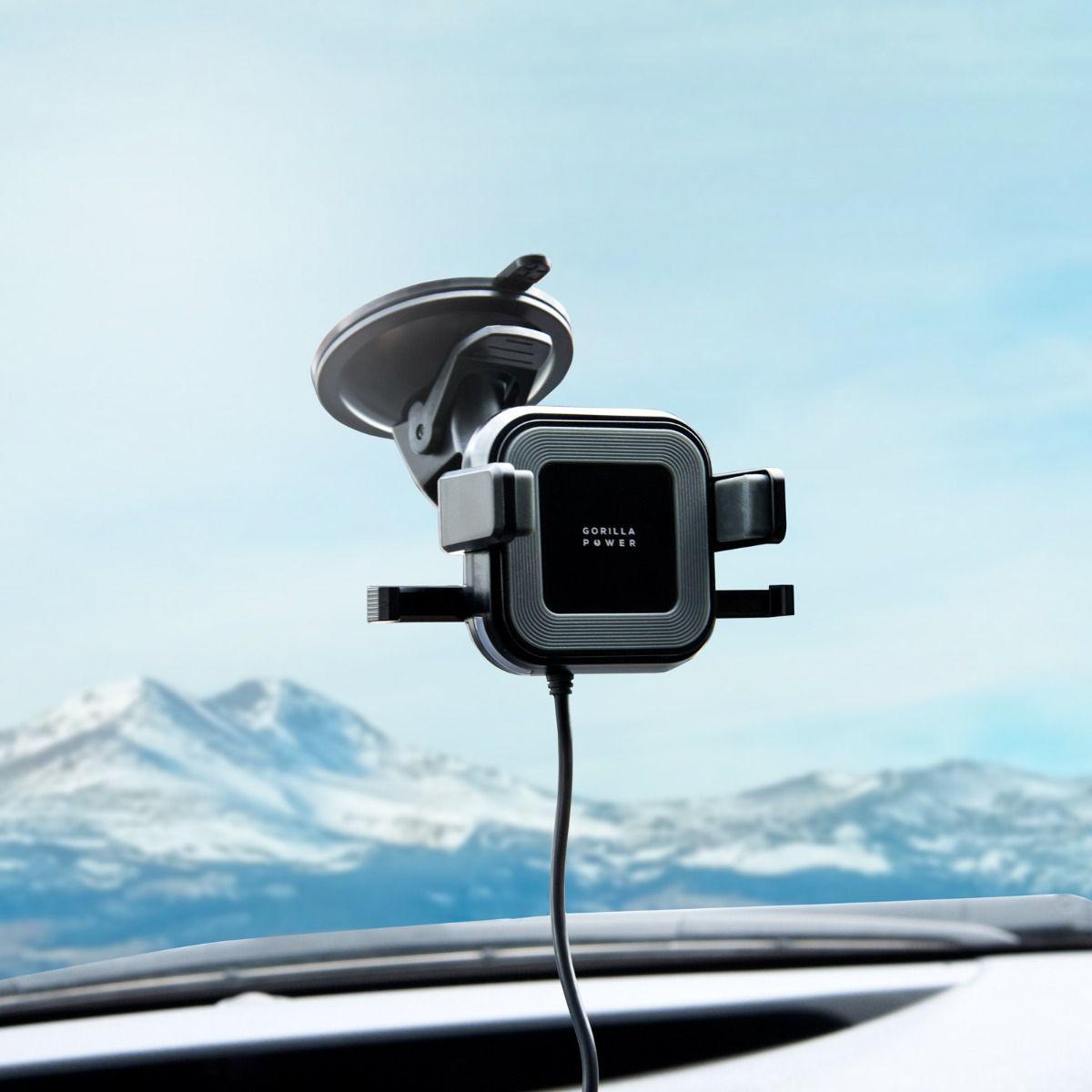 mbeat Gorilla Power 10W Wireless Car Charger With 2.4A USB Charging, Air Vent Clip & Windshield Stand.