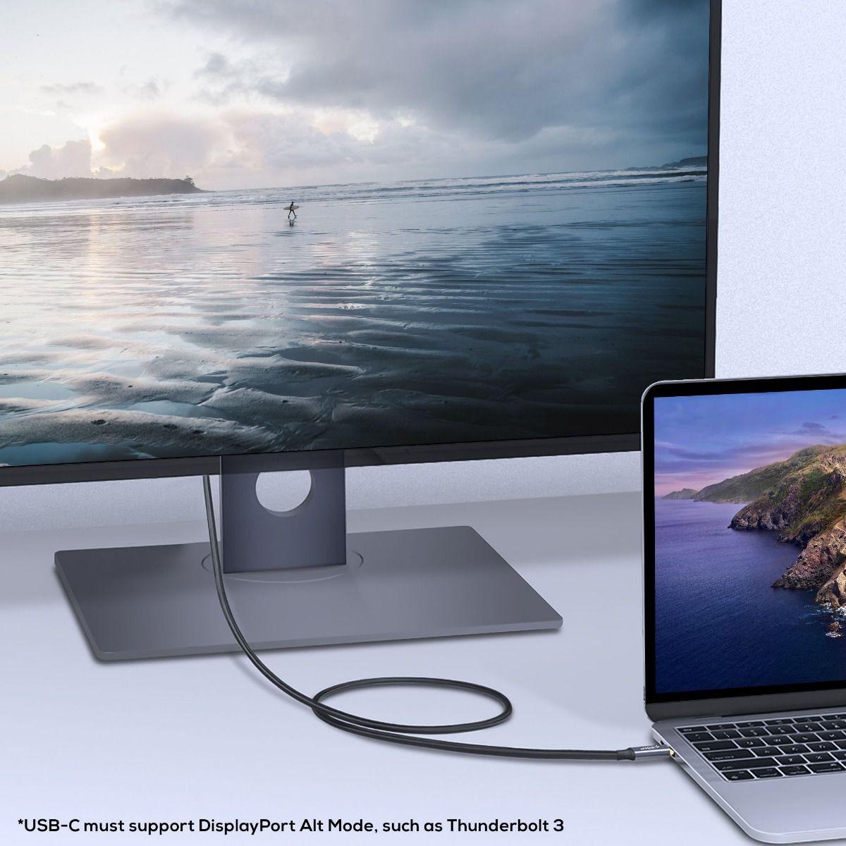 mbeat Tough Link 1.8m 4K USB-C to Display Port Cable - Space Grey.