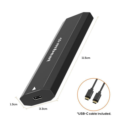 mbeat Elite USB-C to M.2 SSD Enclosure (M-Key, B+M Key) - Matte Black.