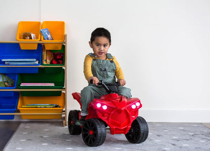 Rechargeable Ride-on Quad bike (Red) with Safe Braking System.