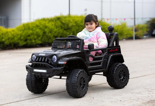 Jeep Inspired Remote Controlled Ride-on Electric Car (Black).